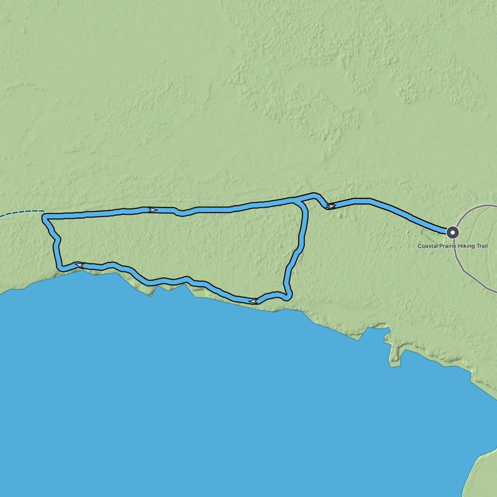 Terrain map of Bayshore Loop at Flamingo in Everglades National Park