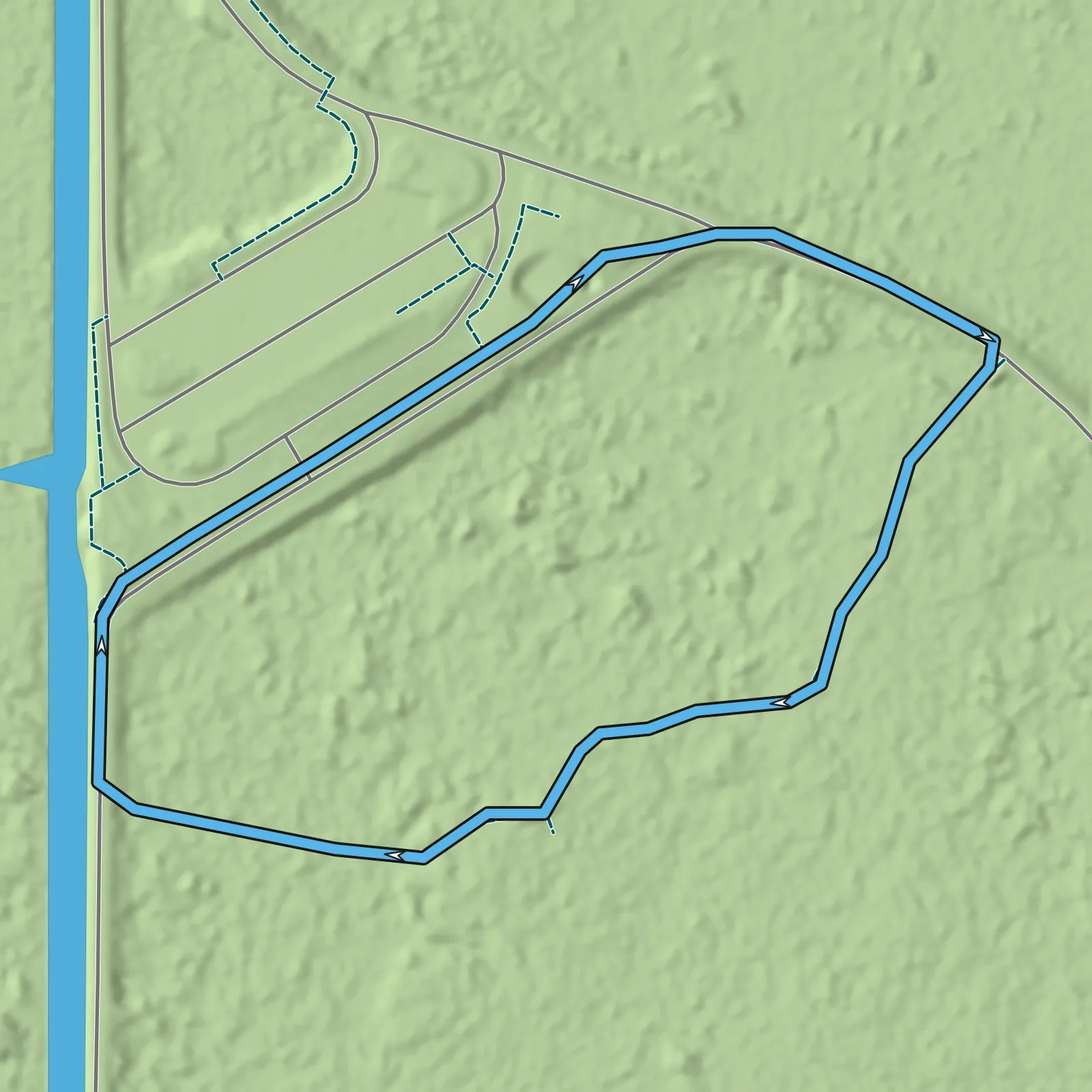 Terrain map of Bobcat Boardwalk at Shark Valley in Everglades National Park