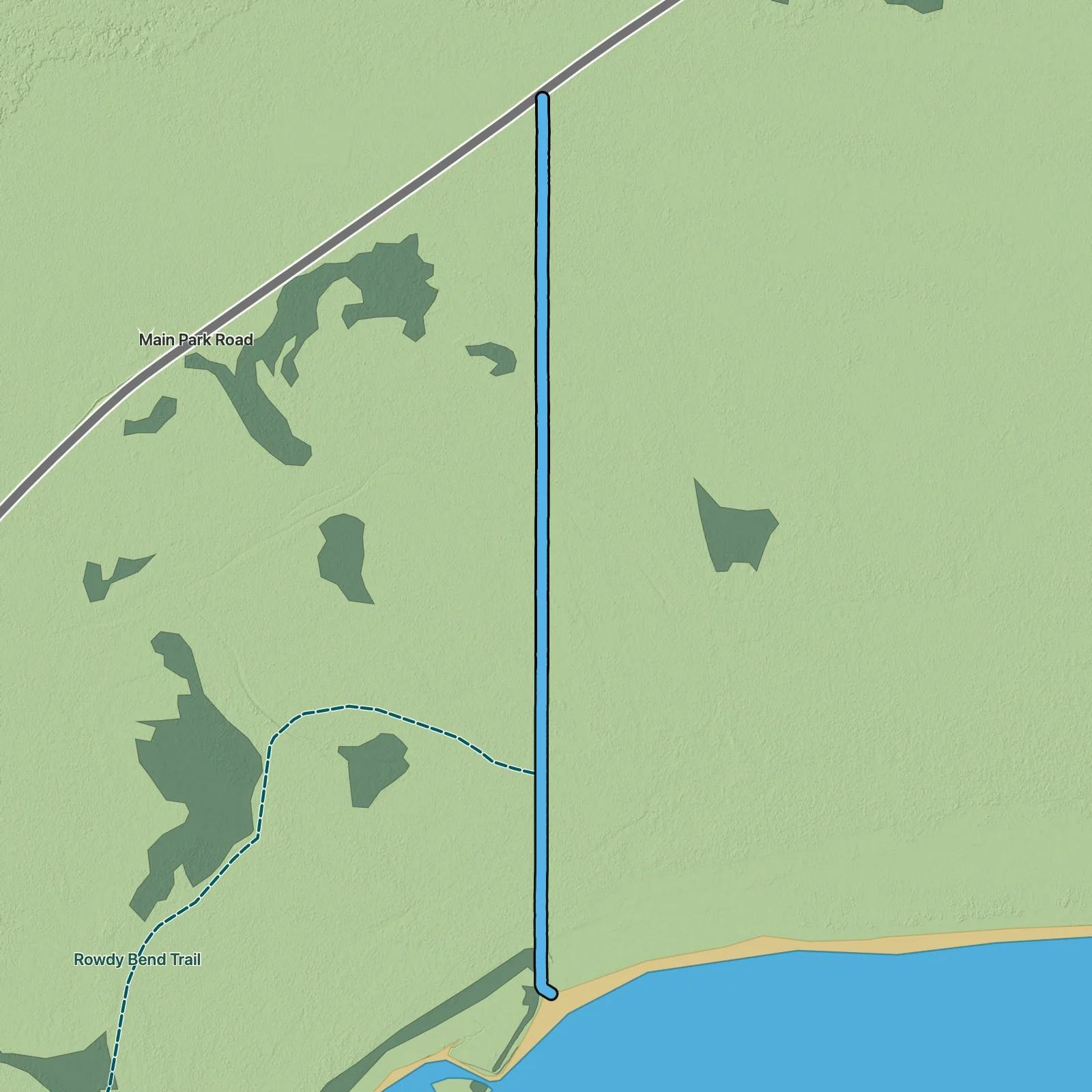 Terrain map of Snake Bight Trail in Everglades National Park