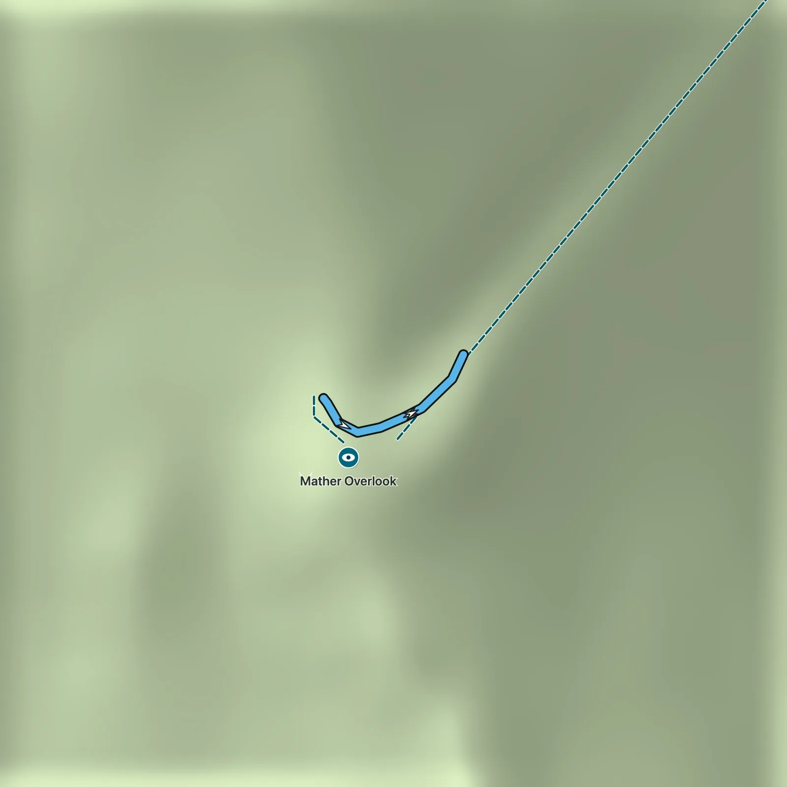 Terrain map of Mather Overlook Walk in Great Basin National Park