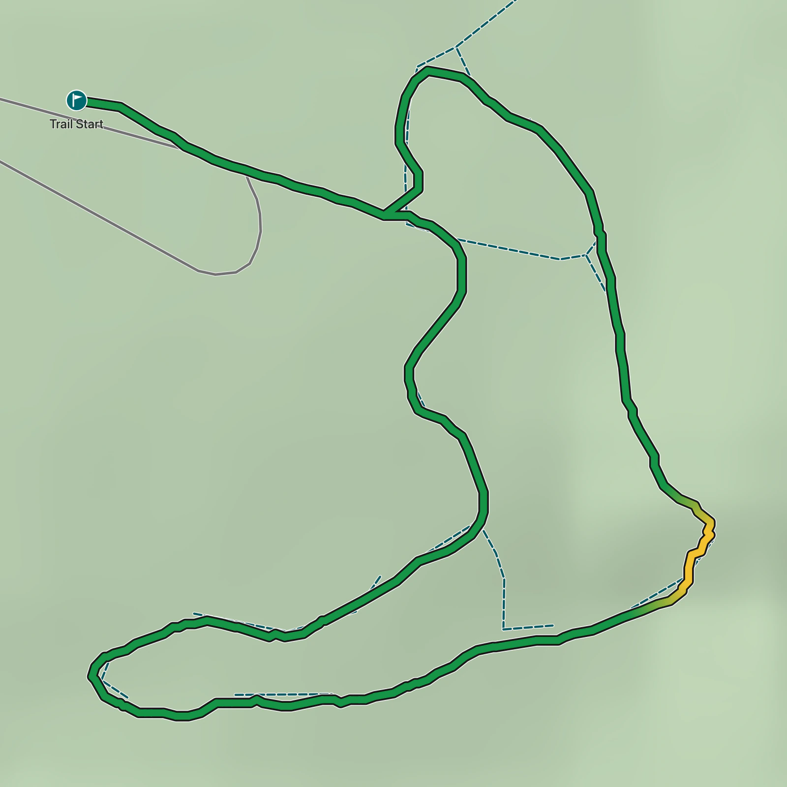 Terrain map of Mauna Ulu Eruption Trail in Hawaiʻi Volcanoes National Park