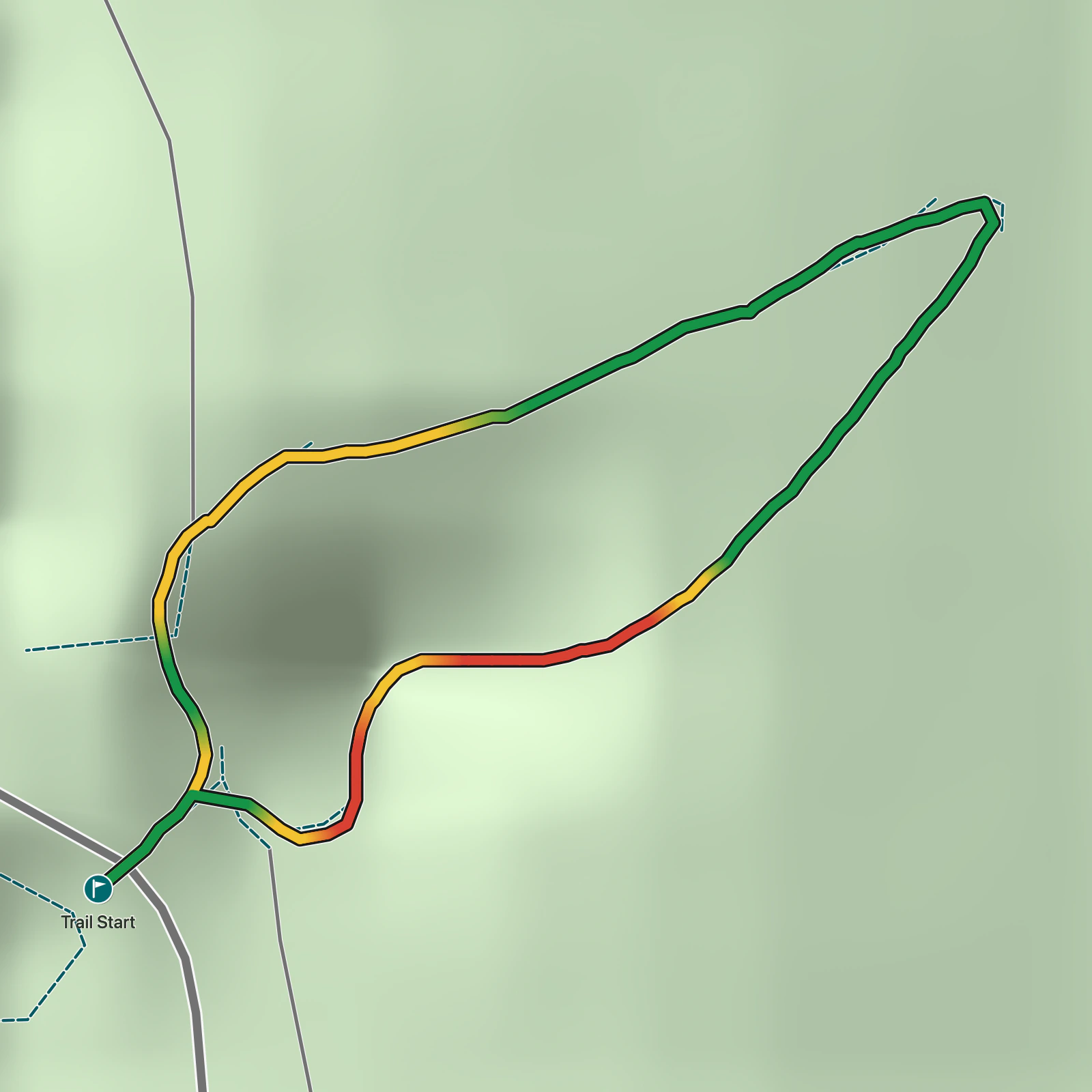 Terrain map of Nāhuku Lava Tube Circuit in Hawaiʻi Volcanoes National Park