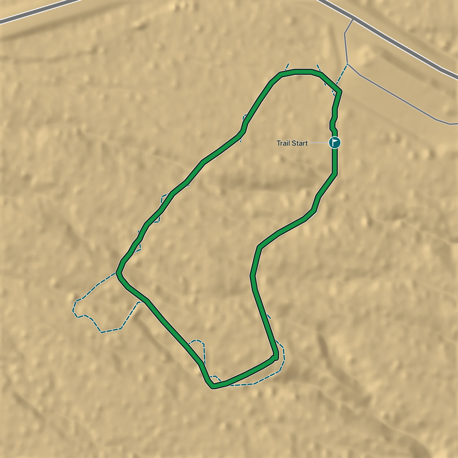 Terrain map of Cholla Cactus Garden in Joshua Tree National Park