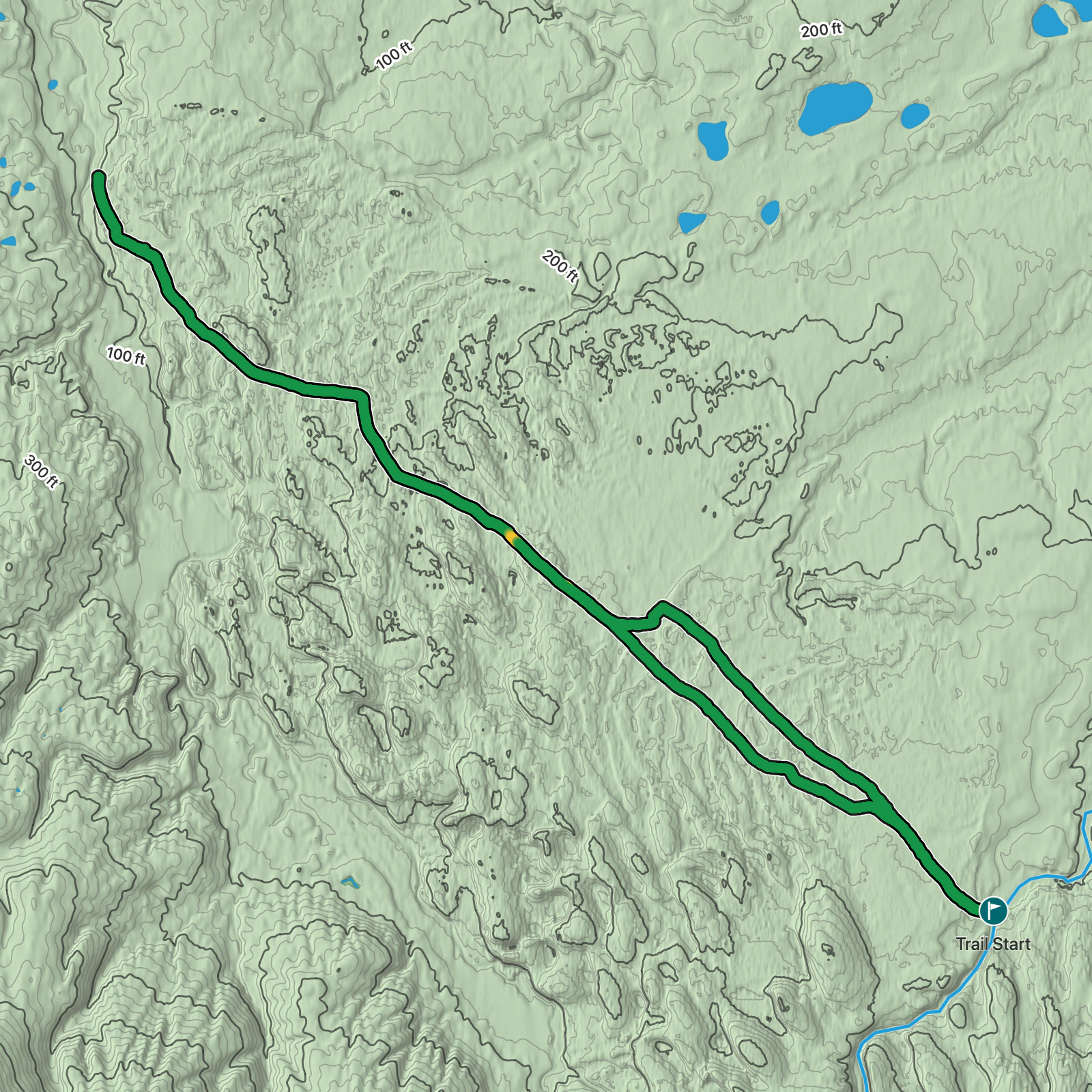 Terrain map of Great Kobuk Sand Dunes Backcountry Route in Kobuk Valley National Park