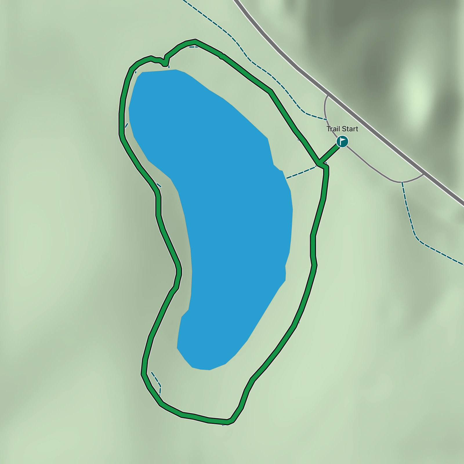 Terrain map of Sloan's Crossing Pond Walk in Mammoth Cave National Park