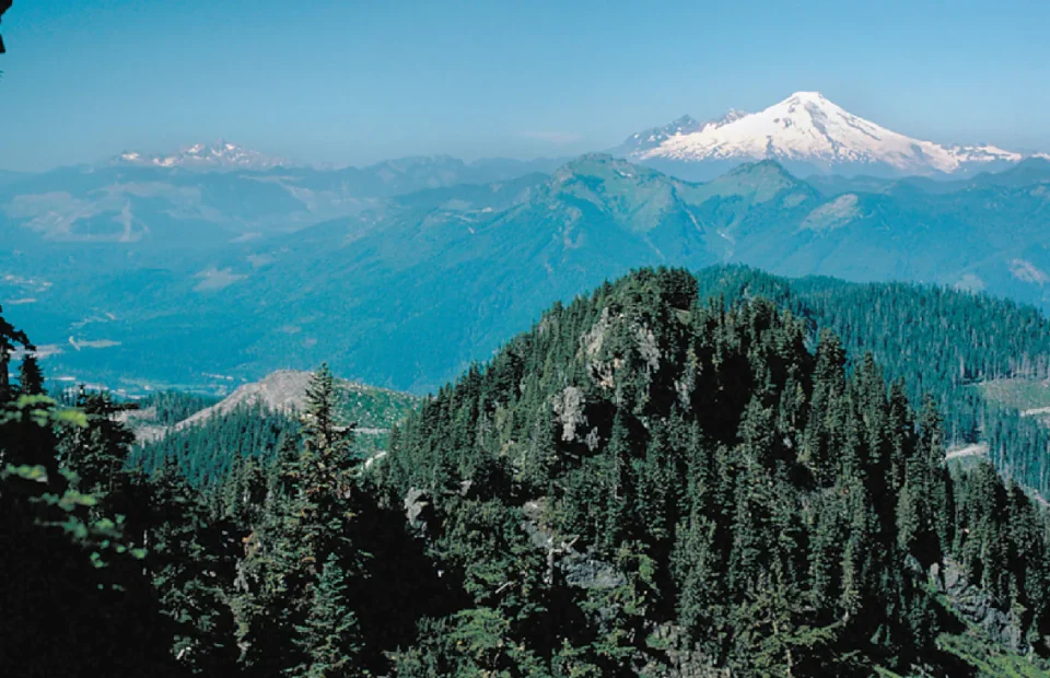 Snow-covered Mount Baker viewed from North Cascades National Park
