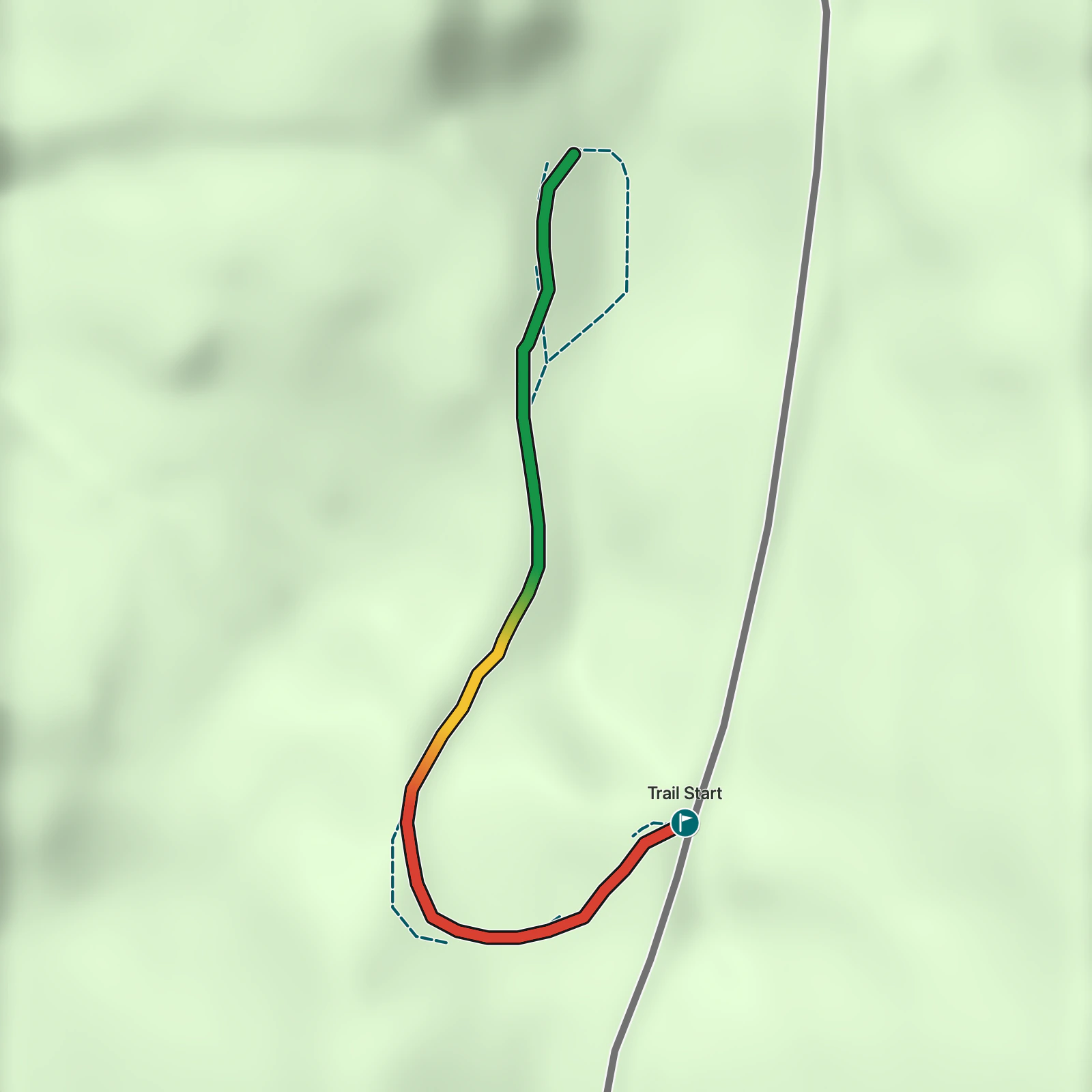 Terrain map of Radar Station B-71 Trail in Redwood National Park