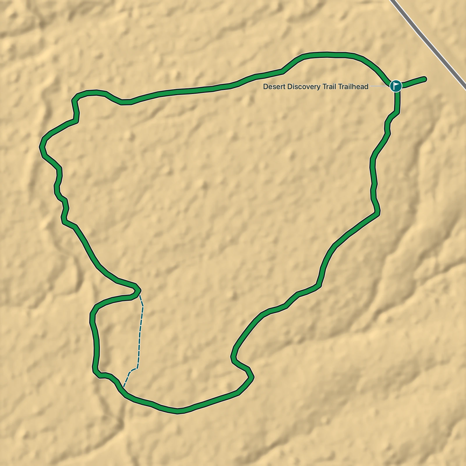 Terrain map of Desert Discovery Trail in Saguaro National Park