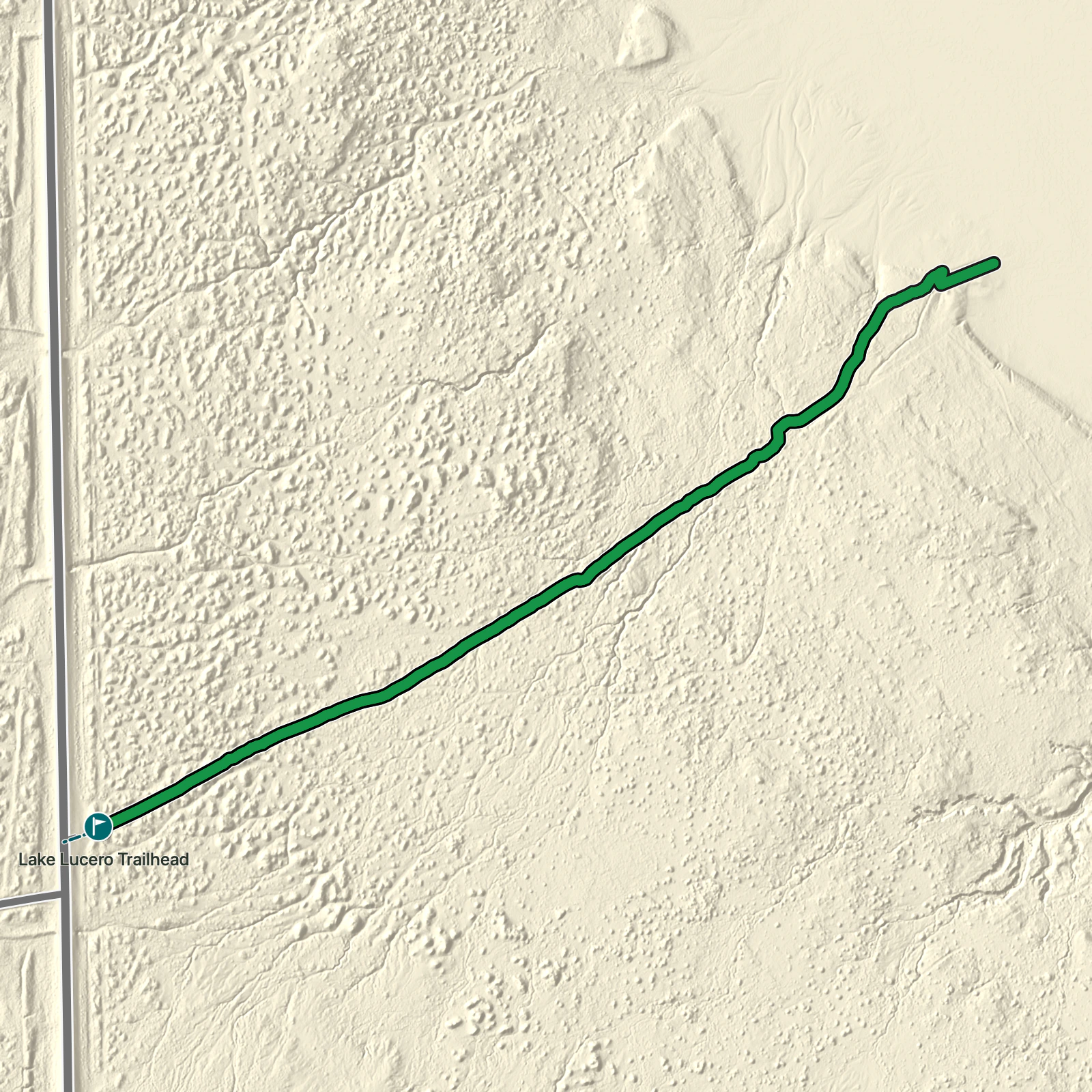 Terrain map of Lake Lucero Ranger Tour in White Sands National Park