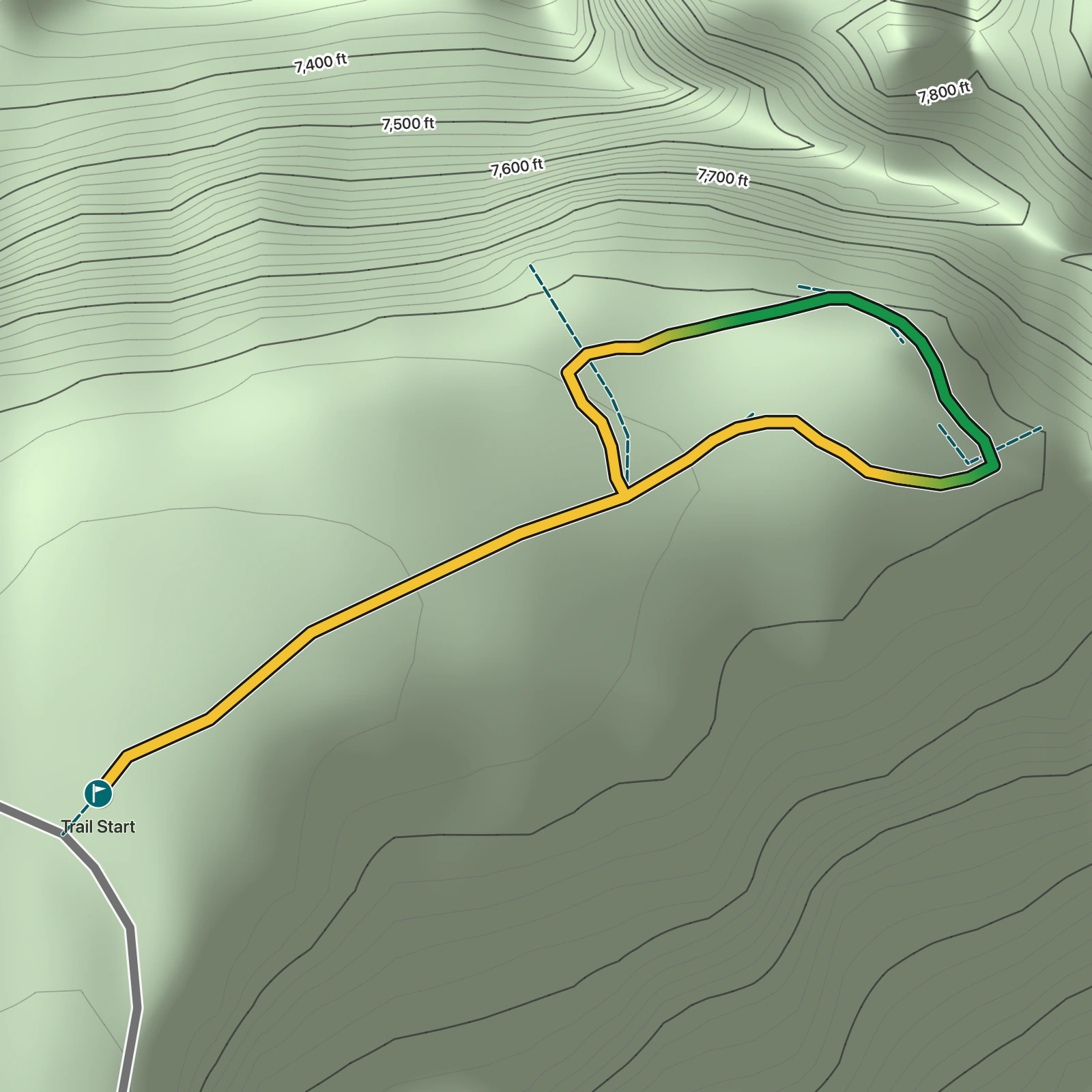 Terrain map of Cross Fissures in Black Canyon of the Gunnison National Park