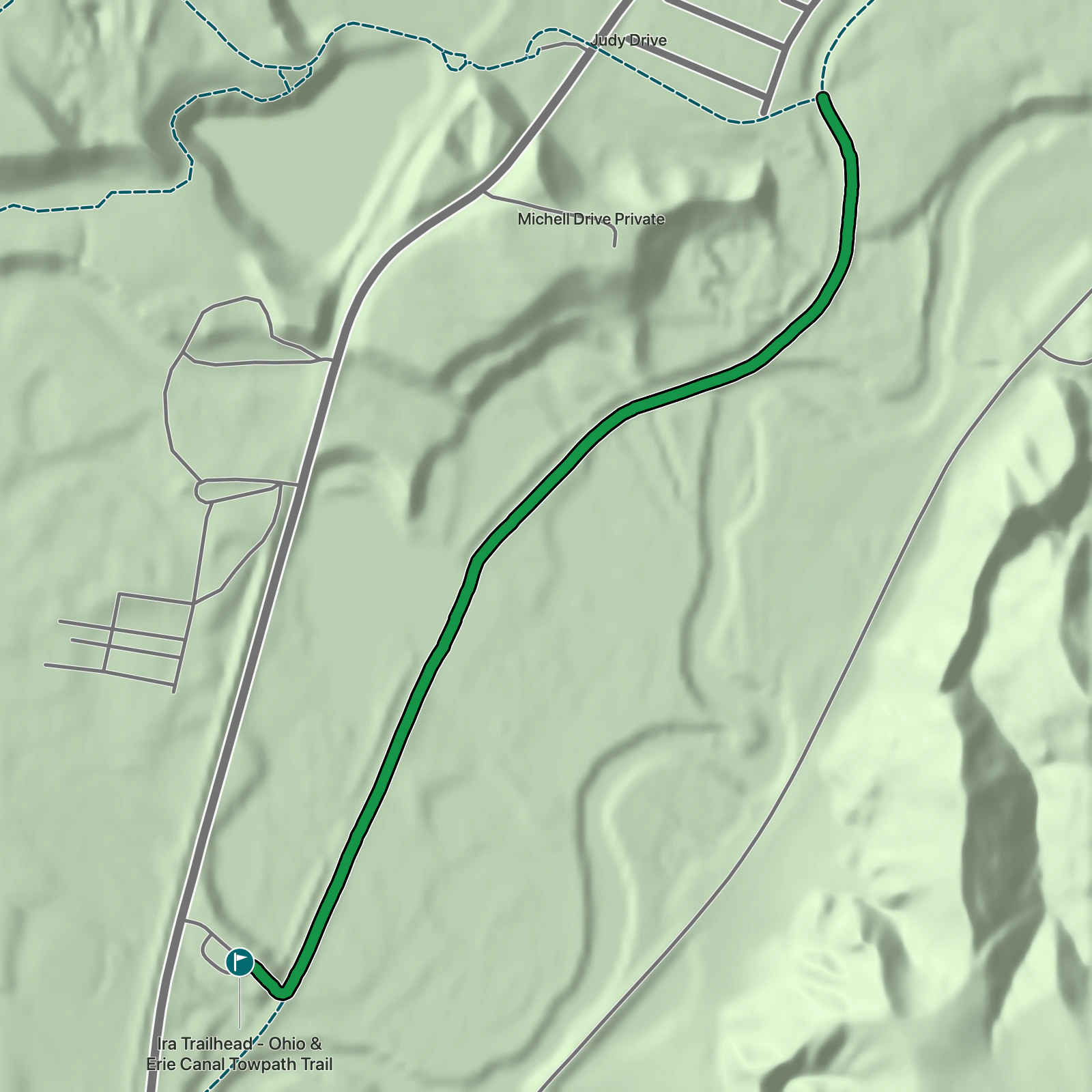 Terrain map of Beaver Marsh in Cuyahoga Valley National Park