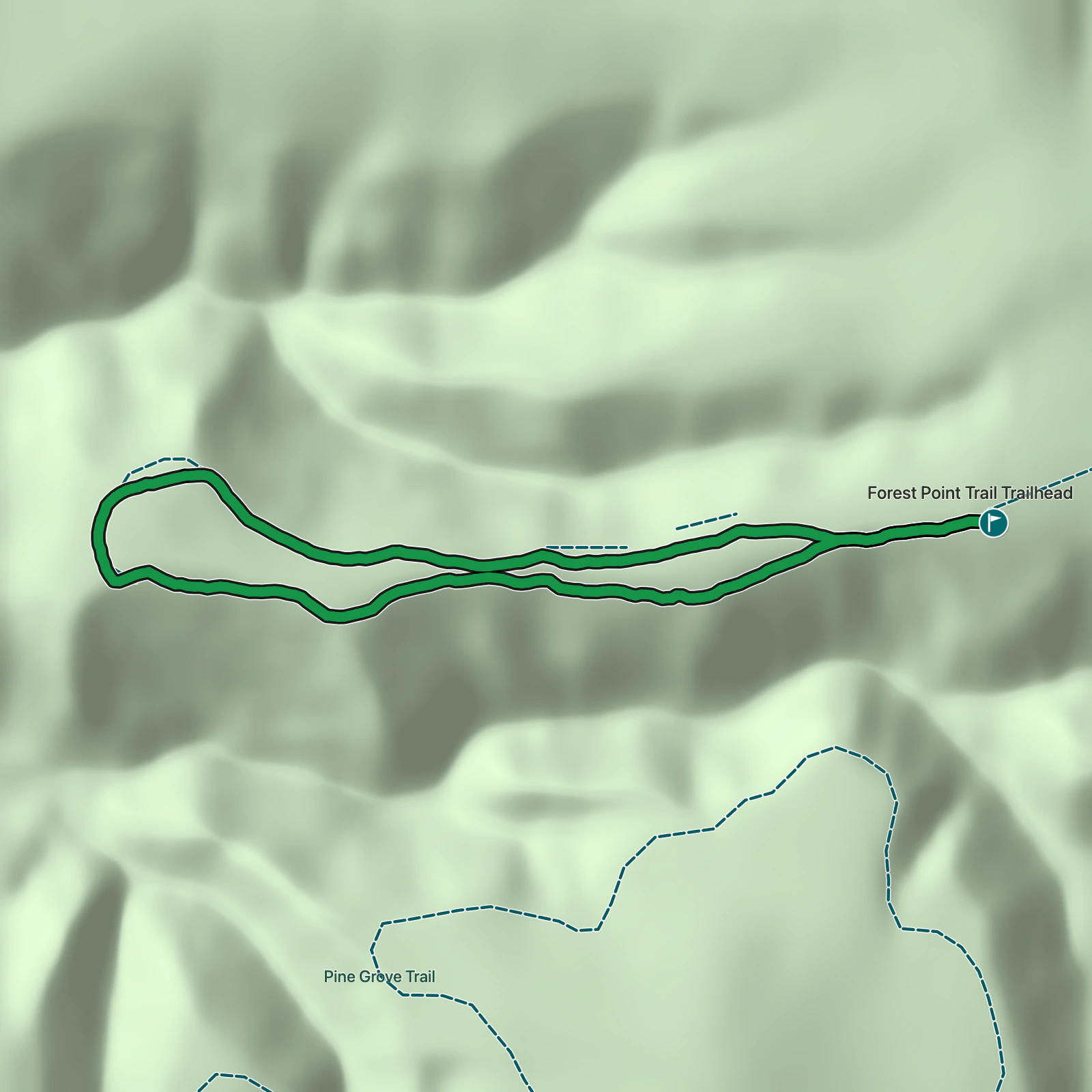 Terrain map of Forest Point Trail in Cuyahoga Valley National Park